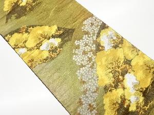 金彩荒波・山に桜・松模様織出し袋帯